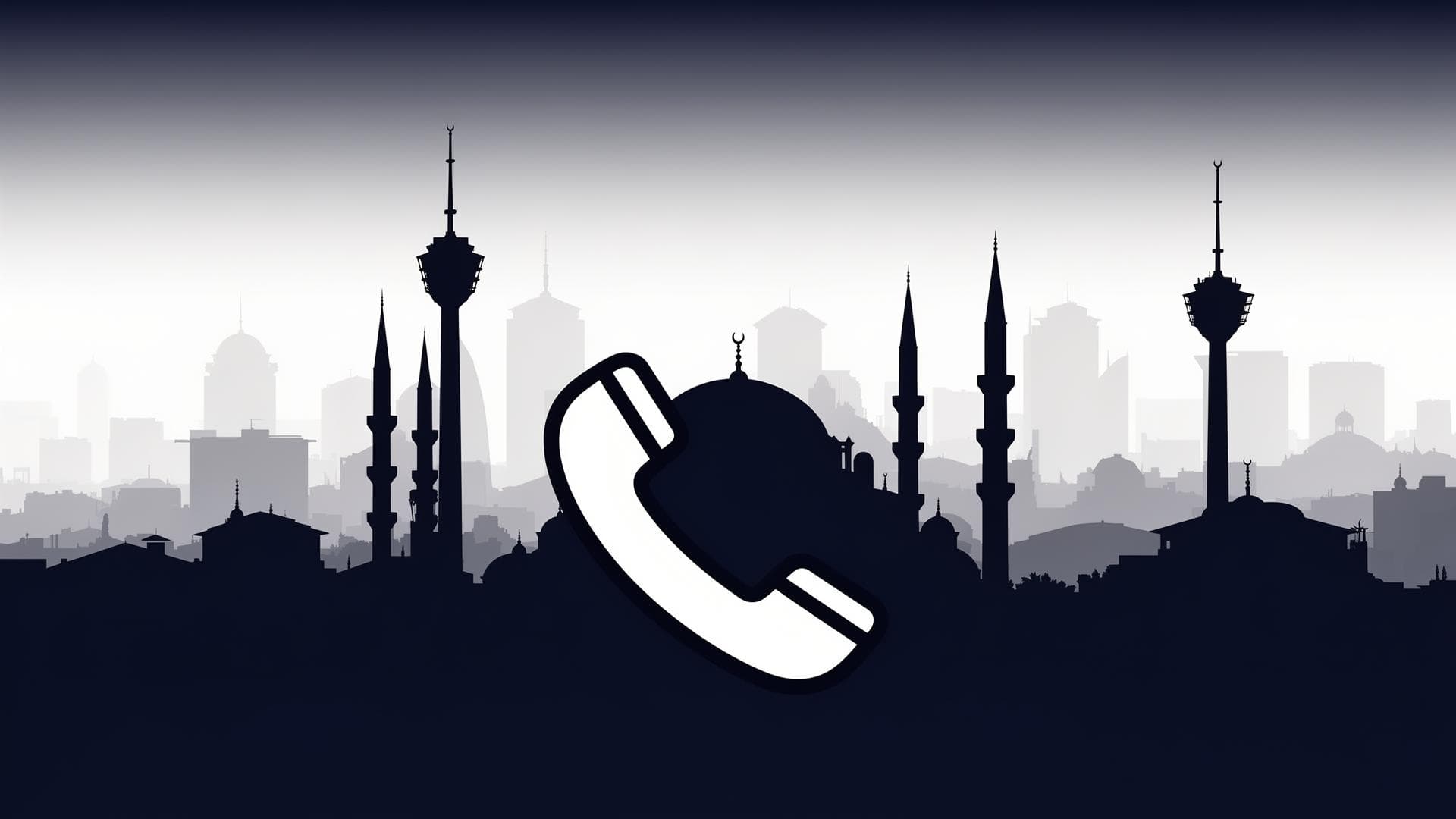 Ankara silueti ve telefon ikonu